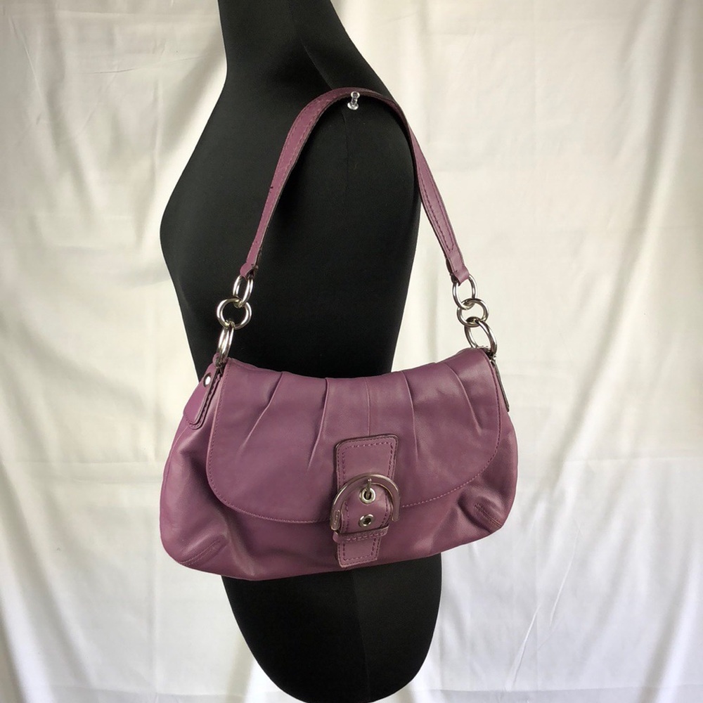 Coach Purple Leather Satchel Bag
